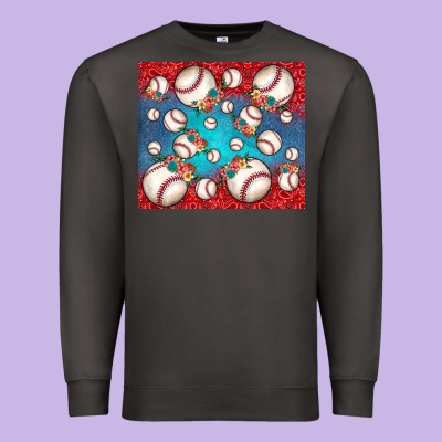 Baseball Paisley And Jean Pattern Premium Sweatshirt Designed By Jahusdesignshop