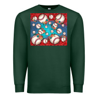 Sports Green baseball paisley and jean pattern Premium Sweatshirt - JahusDesignShop