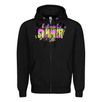 Black hot girl summer with palms Zipper Hoodie - texasbilliewilder
