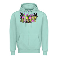 Seafoam hot girl summer with palms Zipper Hoodie - texasbilliewilder