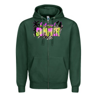 Sports Green hot girl summer with palms Zipper Hoodie - texasbilliewilder