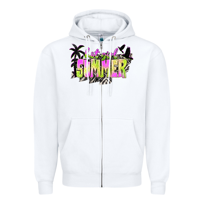 Hot Girl Summer With Palms Zipper Hoodie by texasbilliewilder | Teevron
