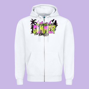 Hot Girl Summer With Palms Zipper Hoodie Designed By Texasbilliewilder