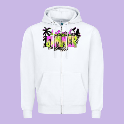 Hot Girl Summer With Palms Zipper Hoodie Designed By Texasbilliewilder