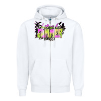 White hot girl summer with palms Zipper Hoodie - texasbilliewilder