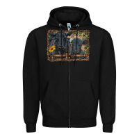 Black western black angus cattle and calf with leopard Zipper Hoodie - RanaPortraitStore