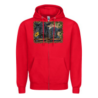 Red western black angus cattle and calf with leopard Zipper Hoodie - RanaPortraitStore