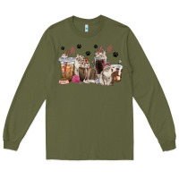 Army Green siberian cat coffee cups Long Sleeve Tee - texasbilliewilder