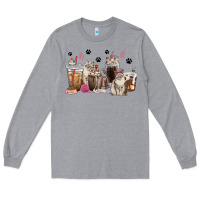 Heather Grey siberian cat coffee cups Long Sleeve Tee - texasbilliewilder