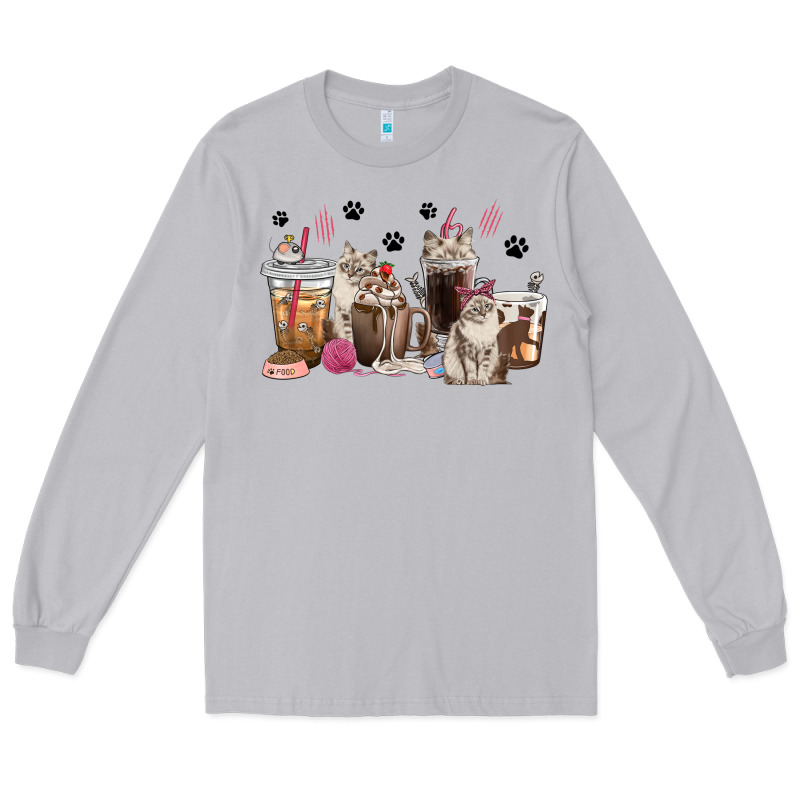 Siberian Cat Coffee Cups Long Sleeve Tee by texasbilliewilder | Teevron