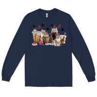Navy siberian cat coffee cups Long Sleeve Tee - texasbilliewilder