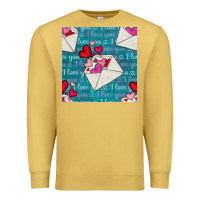 Antique Gold valentines day envelope with hearts Premium Sweatshirt - BundleAndBundleShop