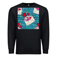 Black valentines day envelope with hearts Premium Sweatshirt - BundleAndBundleShop
