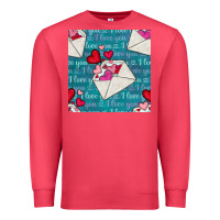 Cardinal valentines day envelope with hearts Premium Sweatshirt - BundleAndBundleShop
