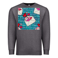Charcoal Heather valentines day envelope with hearts Premium Sweatshirt - BundleAndBundleShop