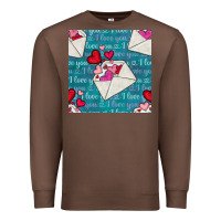 Chestnut valentines day envelope with hearts Premium Sweatshirt - BundleAndBundleShop