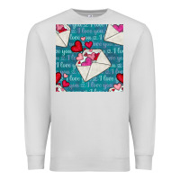 Dove Grey valentines day envelope with hearts Premium Sweatshirt - BundleAndBundleShop