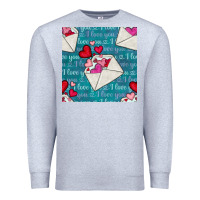 Heather Grey valentines day envelope with hearts Premium Sweatshirt - BundleAndBundleShop