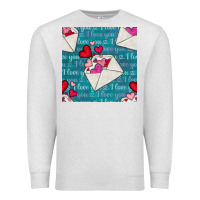 Oatmeal Heather valentines day envelope with hearts Premium Sweatshirt - BundleAndBundleShop