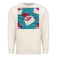 Sandshell valentines day envelope with hearts Premium Sweatshirt - BundleAndBundleShop