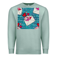 Seafoam valentines day envelope with hearts Premium Sweatshirt - BundleAndBundleShop