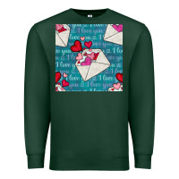 Sports Green valentines day envelope with hearts Premium Sweatshirt - BundleAndBundleShop