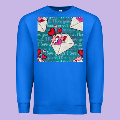 Valentines Day Envelope With Hearts Premium Sweatshirt Designed By Bundleandbundleshop