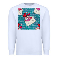 White valentines day envelope with hearts Premium Sweatshirt - BundleAndBundleShop