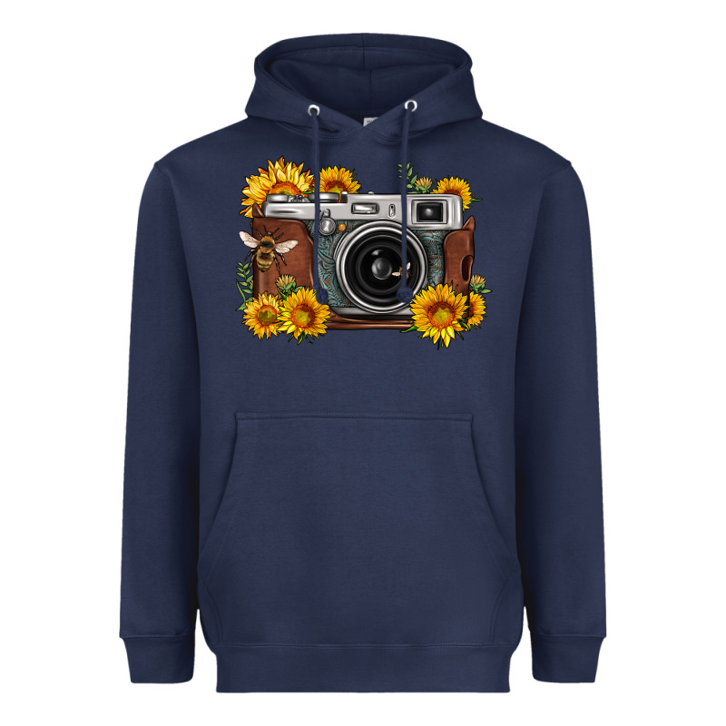 Sunflower Bee Vintage Camera Heavyweight Hoodie by FaDigitalArtStudio | Teevron