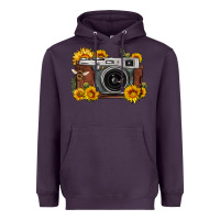 Plum sunflower bee vintage camera Heavyweight Hoodie - FaDigitalArtStudio