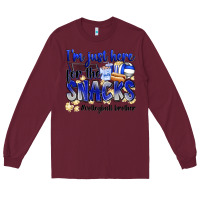 Burgundy im just here for the snacks volleyball brother Long Sleeve Tee - Zillion Design Studio