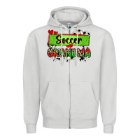 Dove Grey soccer grandma with leopard Zipper Hoodie - Zillion Design Studio