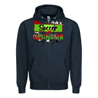 Navy soccer grandma with leopard Zipper Hoodie - Zillion Design Studio
