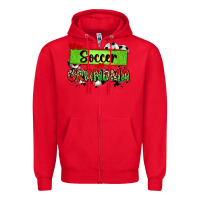 Red soccer grandma with leopard Zipper Hoodie - Zillion Design Studio