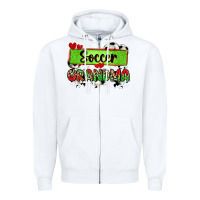 White soccer grandma with leopard Zipper Hoodie - Zillion Design Studio