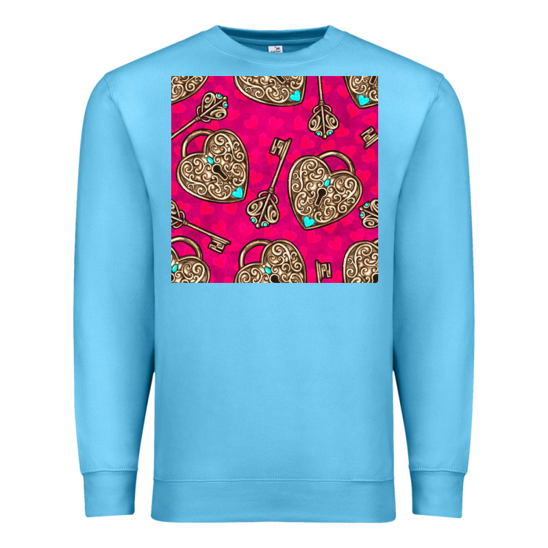 Valentines Day Lock And Key Seamless Pattern Premium Sweatshirt by BundleAndBundleShop | Teevron