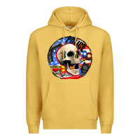 Antique Gold police skull and police equipment Premium Hoodie - AdoDesignShop