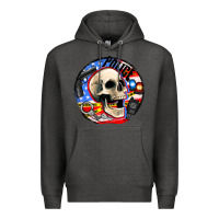 Charcoal Heather police skull and police equipment Premium Hoodie - AdoDesignShop