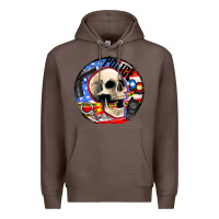 Coffee police skull and police equipment Premium Hoodie - AdoDesignShop