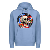 Colony Blue police skull and police equipment Premium Hoodie - AdoDesignShop