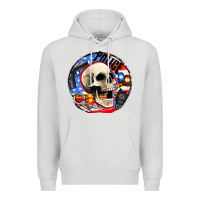 Dove Grey police skull and police equipment Premium Hoodie - AdoDesignShop