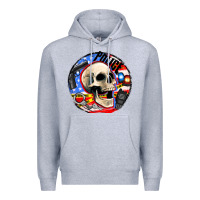 Heather Grey police skull and police equipment Premium Hoodie - AdoDesignShop