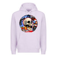 Lilac police skull and police equipment Premium Hoodie - AdoDesignShop