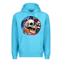 Ocean Blue police skull and police equipment Premium Hoodie - AdoDesignShop