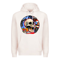 Pale Pink police skull and police equipment Premium Hoodie - AdoDesignShop