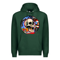 Sports Green police skull and police equipment Premium Hoodie - AdoDesignShop