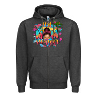 Charcoal Heather hot mom summer with messy bun Zipper Hoodie - texasbilliewilder