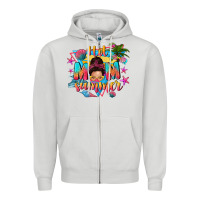 Dove Grey hot mom summer with messy bun Zipper Hoodie - texasbilliewilder