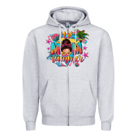 Heather Grey hot mom summer with messy bun Zipper Hoodie - texasbilliewilder