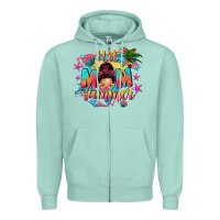Seafoam hot mom summer with messy bun Zipper Hoodie - texasbilliewilder
